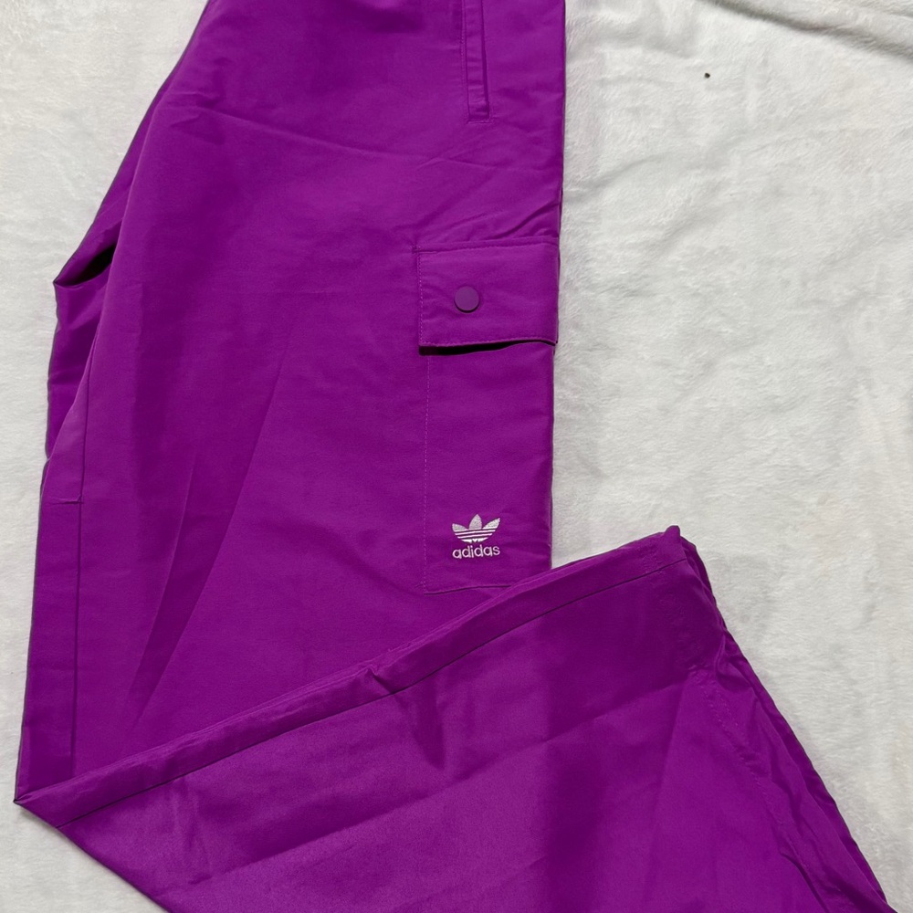 Adidas Men's Cargo Pants in Vibrant Purple